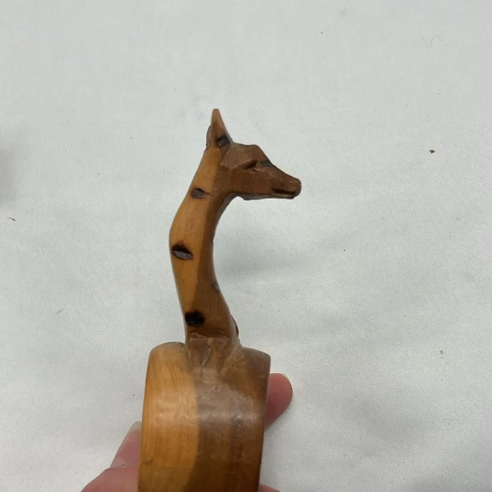 Set of Two Handcarved Giraffe Napkin Rigs